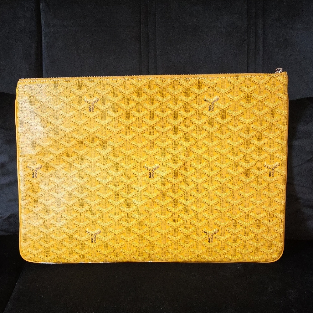 Goyard Yellow Patterned Zip Clutch